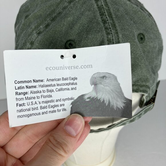 Green Embroidered Eagle Adjustable ECO Hat Cap New - Picture 6 of 11